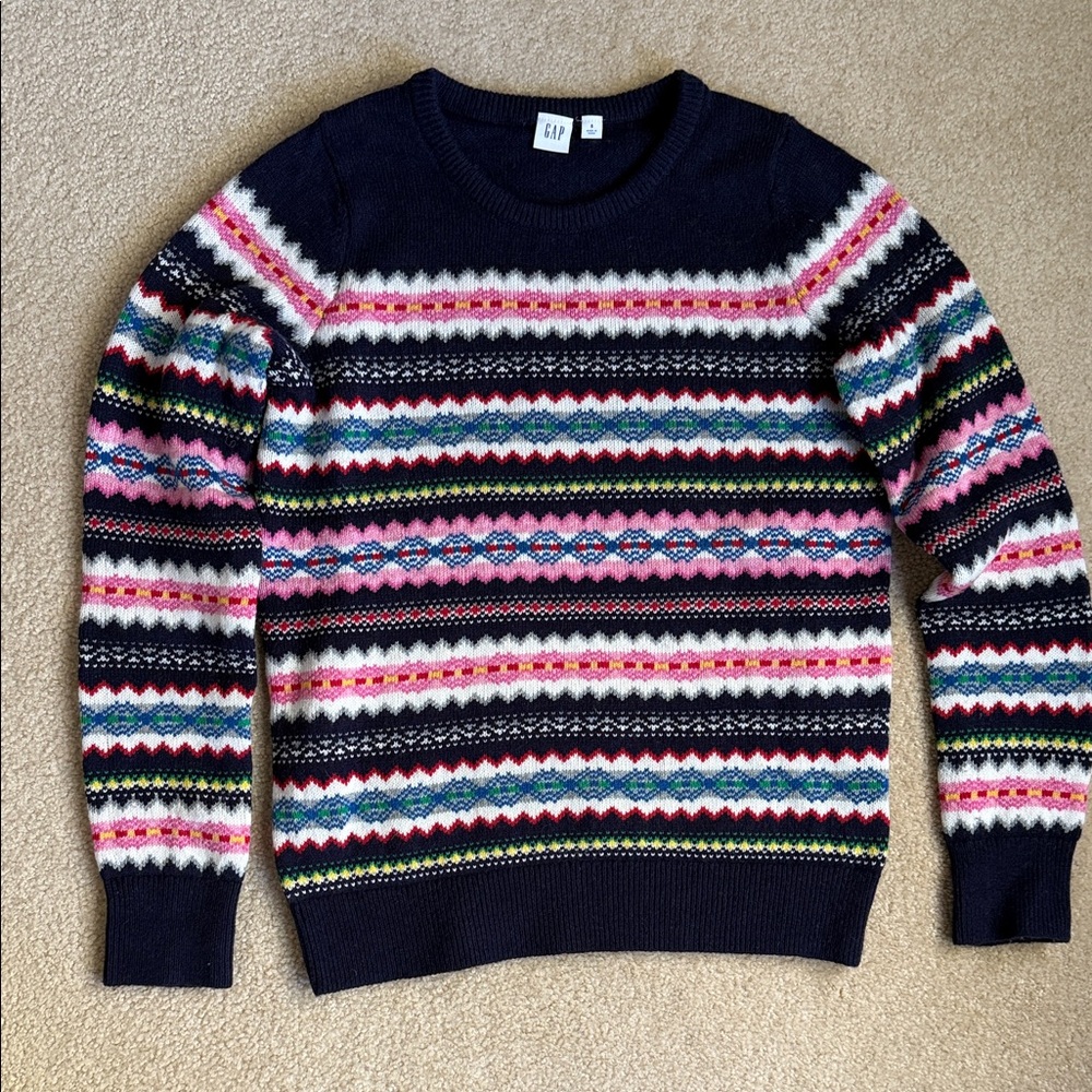 GAP Multicolor Striped Crewneck Sweater